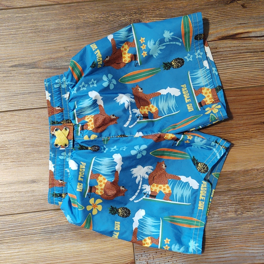 Toddler Lined Candlesticks Swim Trunks - Sz. 24 Mo.